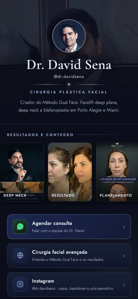 Link da bio do Dr. David Sena